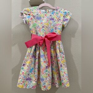 Floral Pastel Baby Girl 2T with Scottie Dogs and Pink Ribbon Bow by Ferrioni